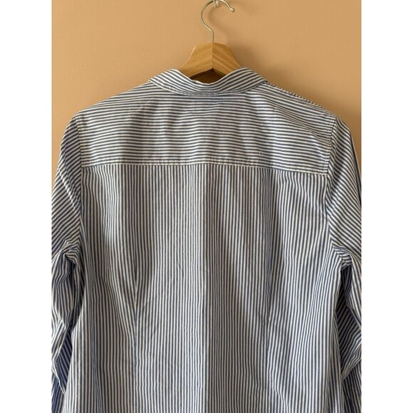 J . Crew Cotton Poplin Button Up Signature Fit Shirt Preppy Nautical Modest M - Picture 9 of 10